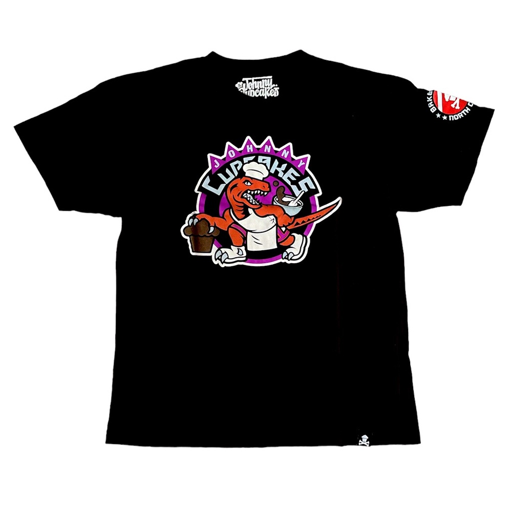 RARE JOHNNY CUPCAKES X RAPTORS CHAMPIONSHIP PRINT TEE